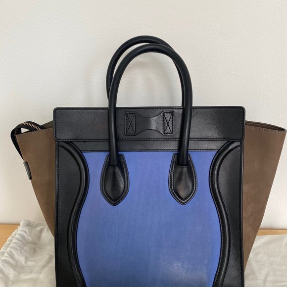 COPY - CELINE MINI LUGGAGE 3 COLOR LEATHER HANDBAG - Picture 3 of 10